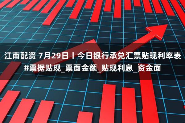 江南配资 7月29日丨今日银行承兑汇票贴现利率表#票据贴现_票面金额_贴现利息_资金面